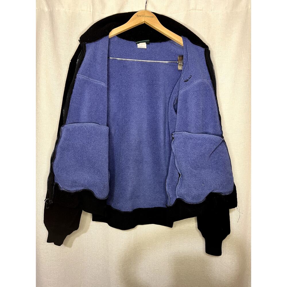 Vintage Cabela's Fleece Polartec Black Blue Made In USA ZIp Up Jacket - Picture 7 of 9